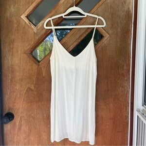 Forever 21 White Crepe de Chine Shift Dress